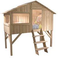 KIDS TREE HOUSE SINGLE CABIN BED in Natural Lime Wood