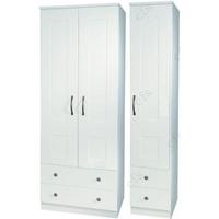 Kingston White Triple Wardrobe with Drawer