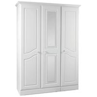 kingstown nicole white wardrobe 3 door with centre mirror