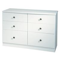 Kingston White Chest of Drawer - 6 Drawer Midi