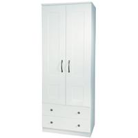 Kingston White Wardrobe - 2ft 6in with 2 Drawer