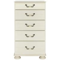 Kingstown Signature Washed Cream Chest of Drawer - 5 Drawer Wide