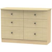 Kingston Light Oak Chest of Drawer - 6 Drawer Midi