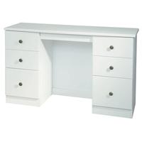 Kingston White Dressing Table - Knee Hole Double Pedestal