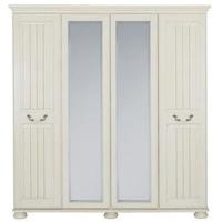 kingstown signature washed cream wardrobe 4 door with centre mirror