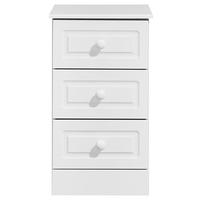 kingstown aylesbury white chest of drawer 3 drawer narrow