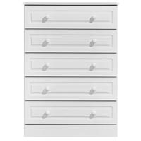 Kingstown Aylesbury White Chest of Drawer - 5 Drawer