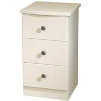 kingston cream bedside cabinet 3 drawer locker