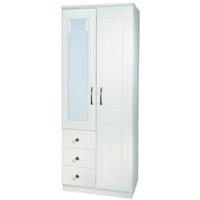 Kingston White Combination Wardrobe - 2ft 6in