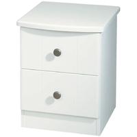 Kingston White Bedside Cabinet - 2 Drawer Locker