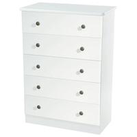 Kingston White Chest of Drawer - 5 Drawer