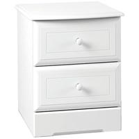 Kingstown Nicole White Bedside Cabinet - 2 Drawers