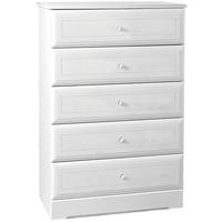 Kingstown Nicole White Chest of Drawer - 5 Drawers Wide