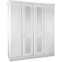 Kingstown Nicole White Wardrobe - 4 Door with Centre Mirror Tall