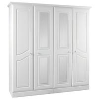 kingstown nicole white wardrobe 4 door with centre mirror