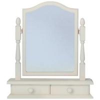 kingstown signature washed cream single bevelled mirror with drawer