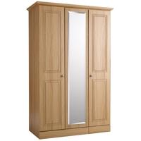 kingstown toledo oak wardrobe 3 door with centre mirror