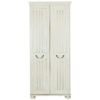 kingstown signature washed cream wardrobe 2 door tall