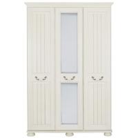 Kingstown Signature Washed Cream Wardrobe - 3 Door with Centre Mirror Tall