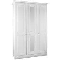 Kingstown Nicole White Wardrobe - 3 Door with Centre Mirror Tall