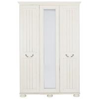 Kingstown Signature Washed Cream Wardrobe - 3 Door with Centre Mirror