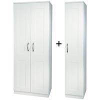 Kingston White Triple Plain Wardrobe