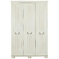 Kingstown Signature Washed Cream Wardrobe - 3 Door Tall