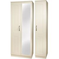 kingston cream triple wardrobe with mirror