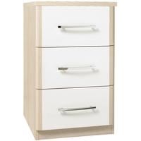 kingstown azure white chest of drawer 3 drawer narrow
