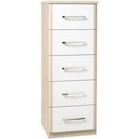 kingstown azure white chest of drawer 5 drawer narrow