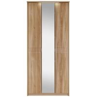 Kingstown Ocean Oak Wardrobe - 3 Door Bi Fold with Centre Mirror and Light Cornice Tall