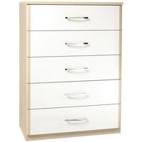 Kingstown Azure White Chest of Drawer - 5 Drawer