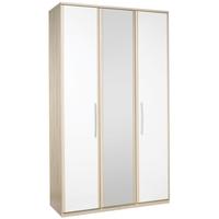 Kingstown Azure White Wardrobe - Tall 3 Door with Centre Mirror and Cornice