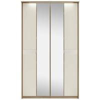 Kingstown Ocean Mussel Wardrobe - 4 Door Bi Fold with Centre Mirror and Light Cornice Tall