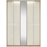 Kingstown Ocean Mussel Wardrobe - 5 Door Bi Fold with Centre Mirror and Light Cornice Tall