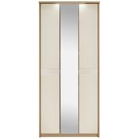 Kingstown Ocean Mussel Wardrobe - 3 Door Bi Fold with Centre Mirror and Light Cornice Tall