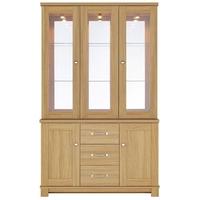 Kingstown Dalby Oak Glass Display Unit - 3 Door