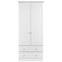 Kingstown Aylesbury White Wardrobe - 2 Door 2 Drawer and Cornice