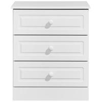Kingstown Aylesbury White Chest of Drawer - 3 Drawer Wide