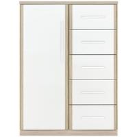 kingstown azure white chest of drawer 1 door 5 drawer