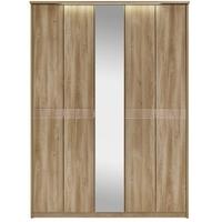 kingstown ocean oak wardrobe 5 door bi fold with centre mirror cornice ...