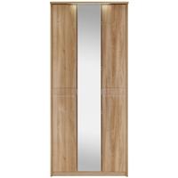 kingstown ocean oak wardrobe 3 door bi fold with centre mirror cornice ...