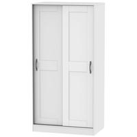 Kingston White Wardrobe Sliding - 100cm Wide