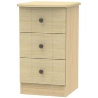 Kingston Light Oak Bedside Cabinet - 3 Drawer Locker