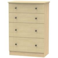 Kingston Light Oak Chest of Drawer - 4 Drawer Deep