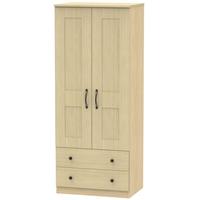 kingston light oak wardrobe 2ft 6in with 2 drawer