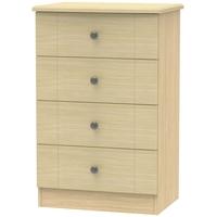 Kingston Light Oak Chest of Drawer - 4 Drawer Midi