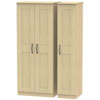 Kingston Light Oak Triple Plain Wardrobe