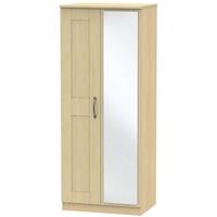 Kingston Light Oak Wardrobe - 2ft 6in with Mirror