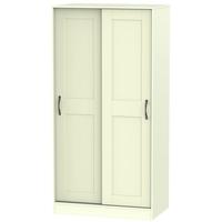 Kingston Cream Wardrobe Sliding - 100cm Wide